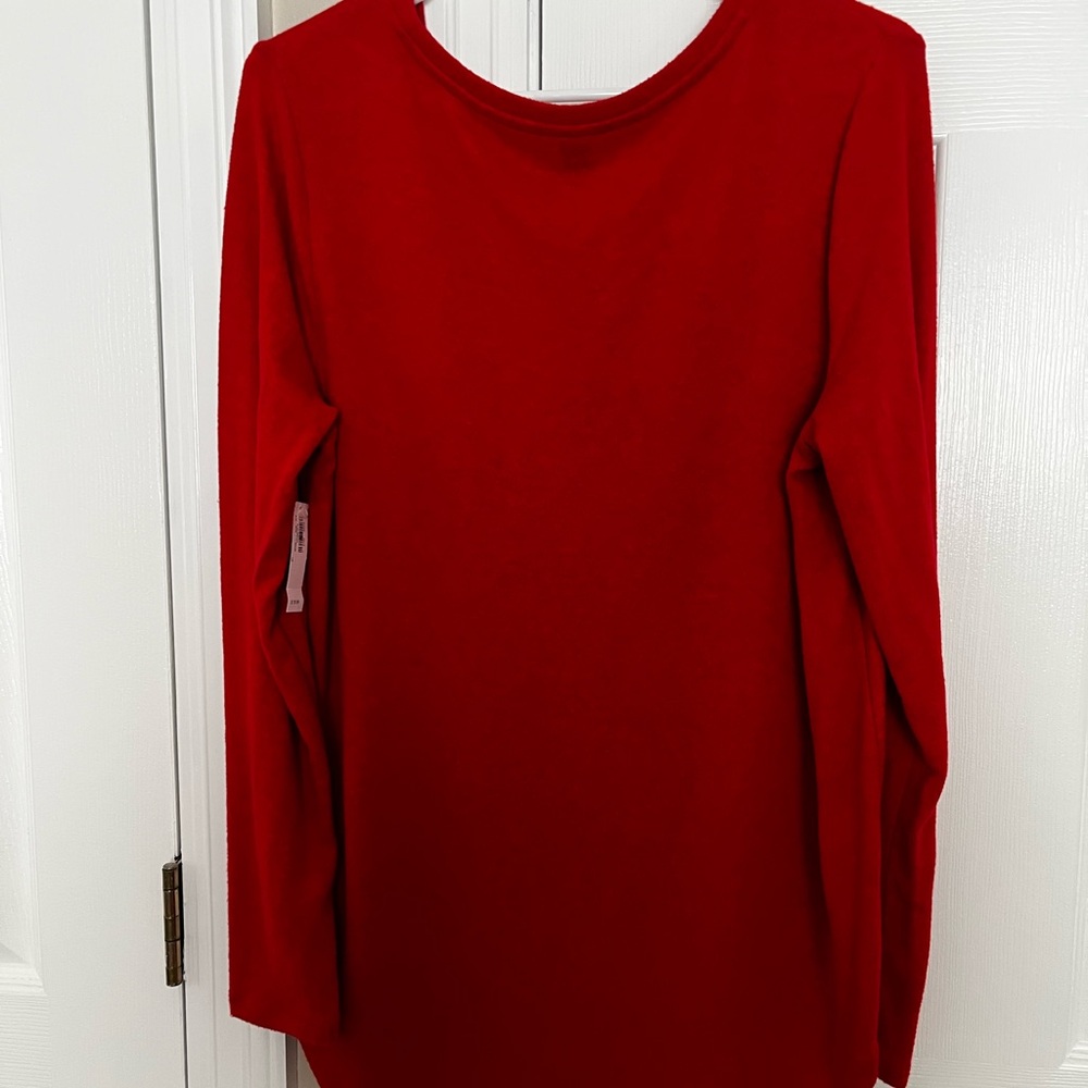Old Navy Vibrant Red Long Sleeve Tee